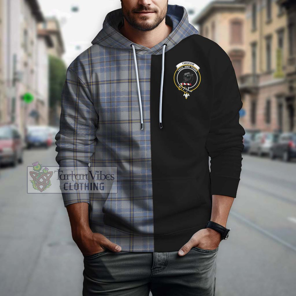 Tweedie Tartan Hoodie with Family Crest and Half Of Me Style - Tartanvibesclothing Shop