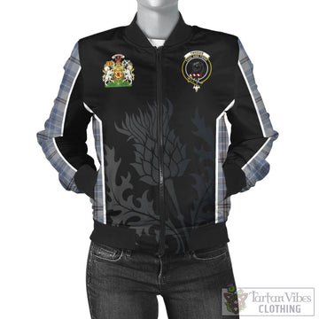 Tweedie Tartan Bomber Jacket with Family Crest and Scottish Thistle Vibes Sport Style