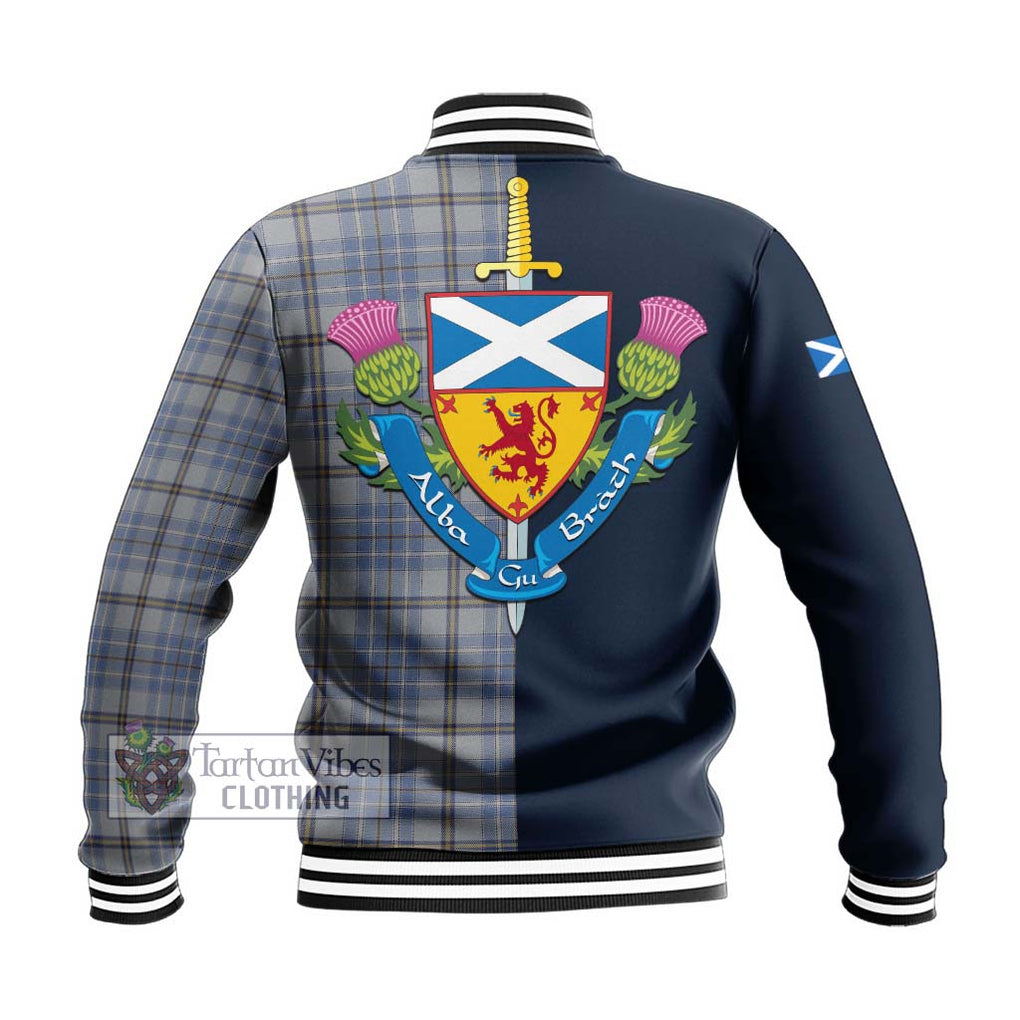 Tweedie Tartan Baseball Jacket Alba with Scottish Lion Royal Arm Half Style - Tartan Vibes Clothing