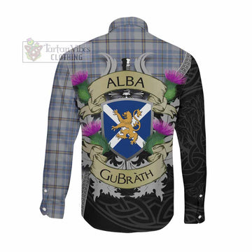 Tweedie Tartan Family Crest Long Sleeve Button Shirt Lion Rampant Royal Thistle Shield Celtic Inspired