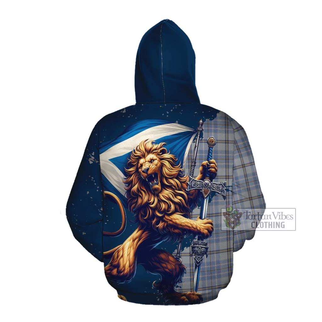 Tartan Vibes Clothing Tweedie Tartan Family Crest Cotton Hoodie with Scottish Majestic Lion