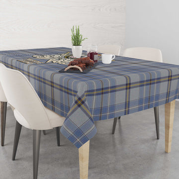 Tweedie Tartan Tablecloth with Clan Crest and the Golden Sword of Courageous Legacy