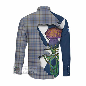 Tweedie Tartan Family Crest Long Sleeve Button Shirt Scottish Thistle Celtic Inspired