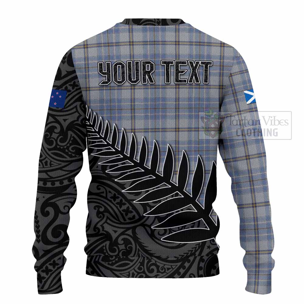 Tartan Vibes Clothing Tweedie Crest Tartan Knitted Sweater with New Zealand Silver Fern Half Style