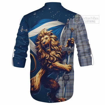Tartan Vibes Clothing Tweedie Tartan Family Crest Ghillie Kilt Shirt with Scottish Majestic Lion