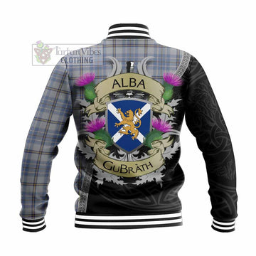 Tweedie Tartan Family Crest Baseball Jacket Lion Rampant Royal Thistle Shield Celtic Inspired