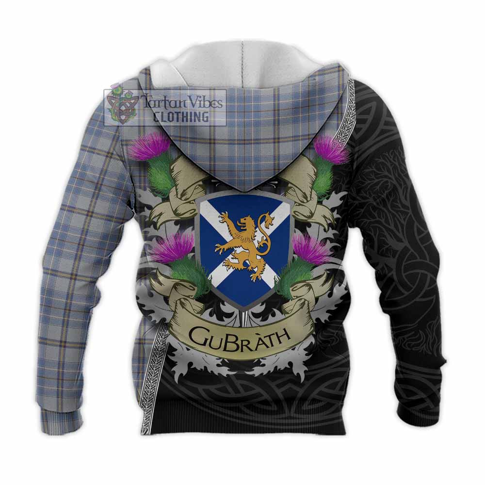 Tartan Vibes Clothing Tweedie Tartan Family Crest Knitted Hoodie Lion Rampant Royal Thistle Shield Celtic Inspired
