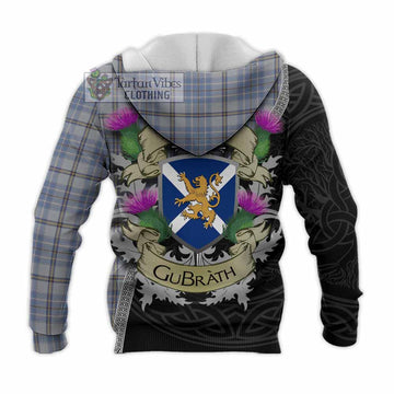 Tweedie Tartan Family Crest Knitted Hoodie Lion Rampant Royal Thistle Shield Celtic Inspired