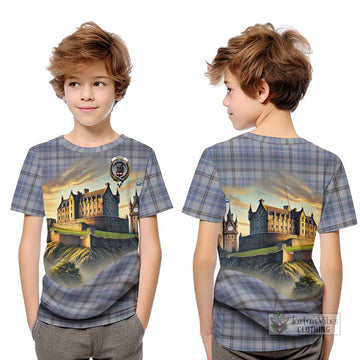 Tartan Vibes Clothing Tweedie Tartan Family Crest Kid T-Shirt with Scottish Ancient Castle Style