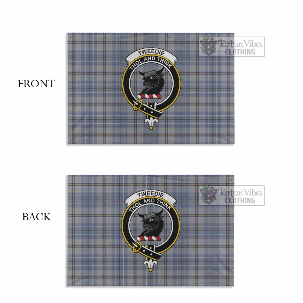 Tartan Vibes Clothing Tweedie Tartan House Flag with Family Crest