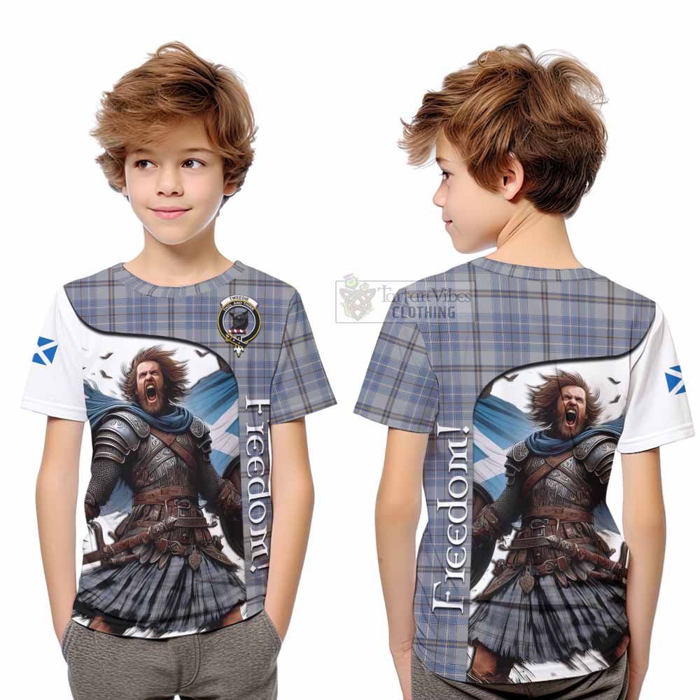 Tartan Vibes Clothing Tweedie Crest Tartan Kid T-Shirt Inspired by the Freedom of Scottish Warrior