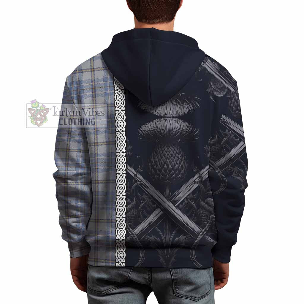 Tartan Vibes Clothing Tweedie Tartan Hoodie with Family Crest Cross Sword Thistle Celtic Vibes
