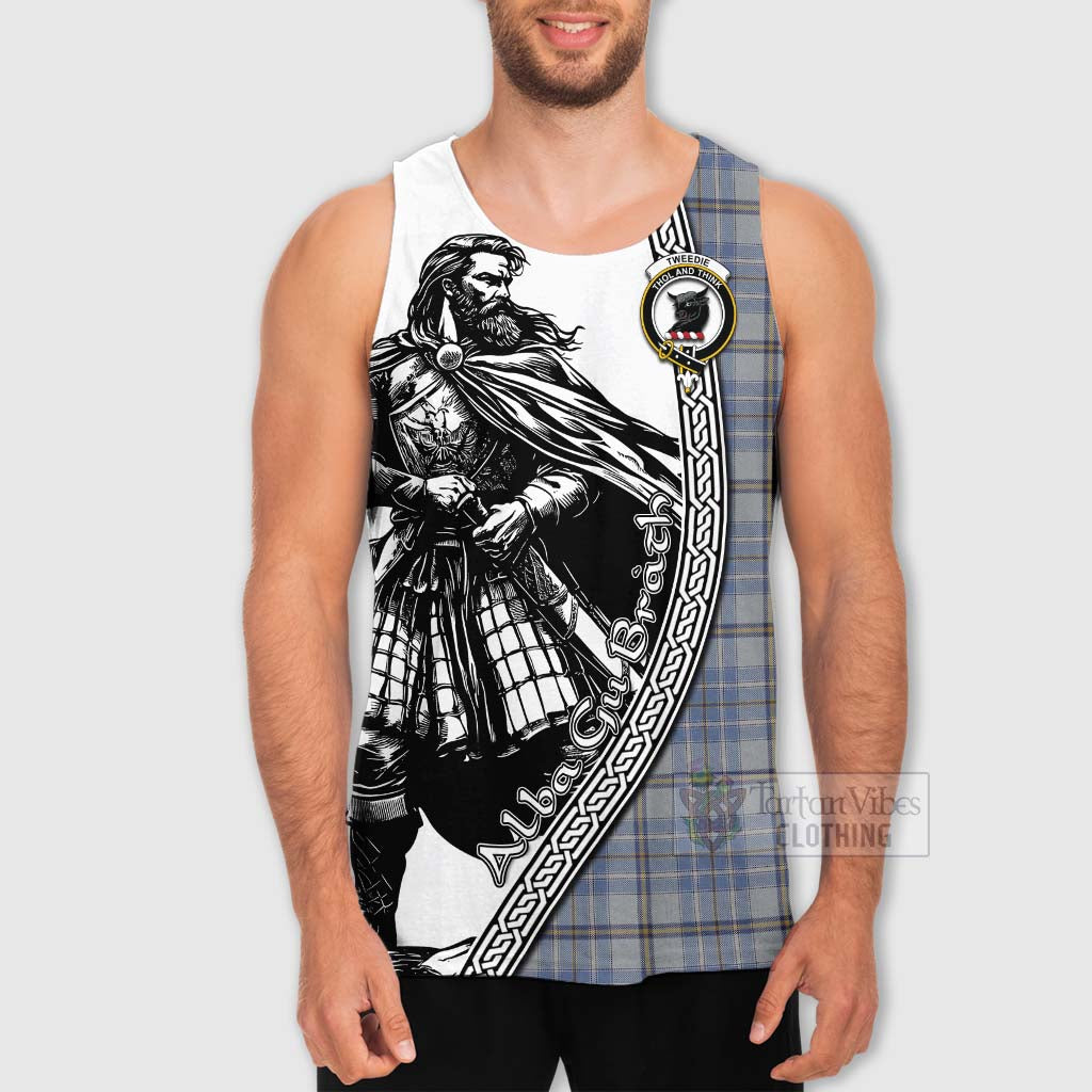 Tartan Vibes Clothing Tweedie Tartan Clan Crest Men's Tank Top with Highlander Warrior Celtic Style