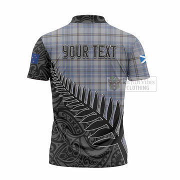 Tweedie Crest Tartan Zipper Polo Shirt with New Zealand Silver Fern Half Style
