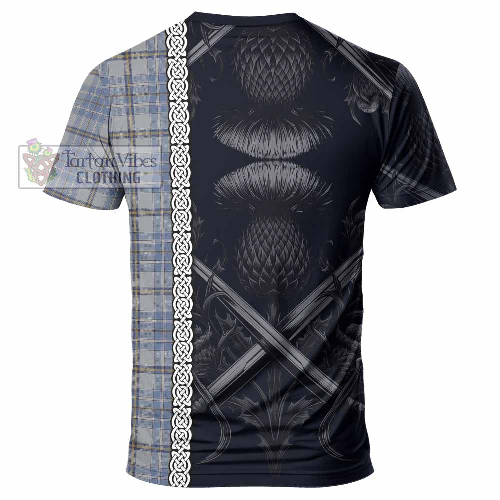 Tartan Vibes Clothing Tweedie Tartan T-Shirt with Family Crest Cross Sword Thistle Celtic Vibes