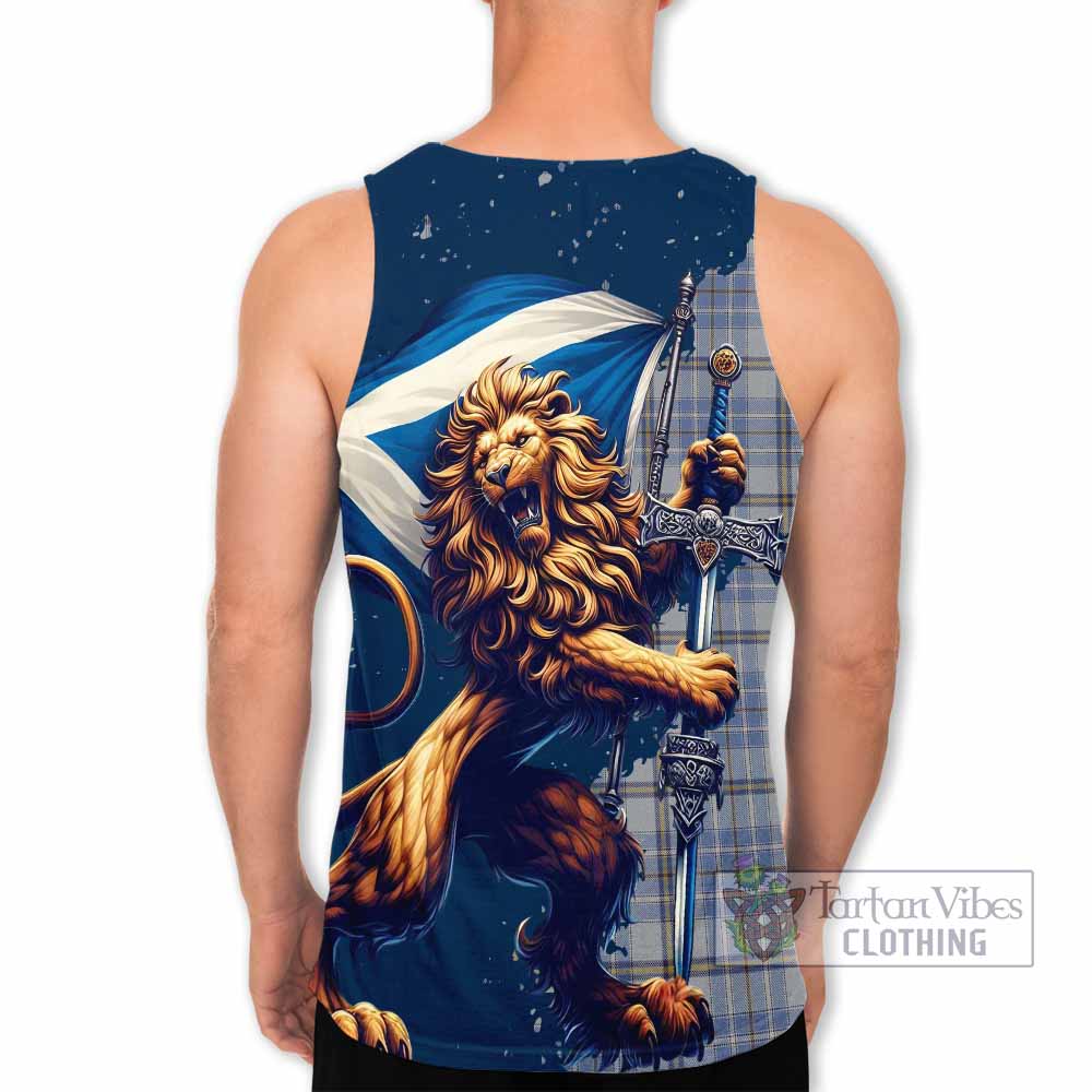 Tartan Vibes Clothing Tweedie Tartan Family Crest Men's Tank Top with Scottish Majestic Lion