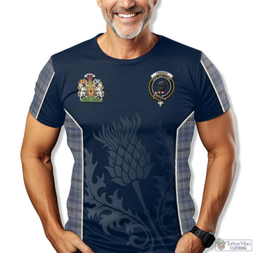 Tweedie Tartan T-Shirt with Family Crest and Scottish Thistle Vibes Sport Style