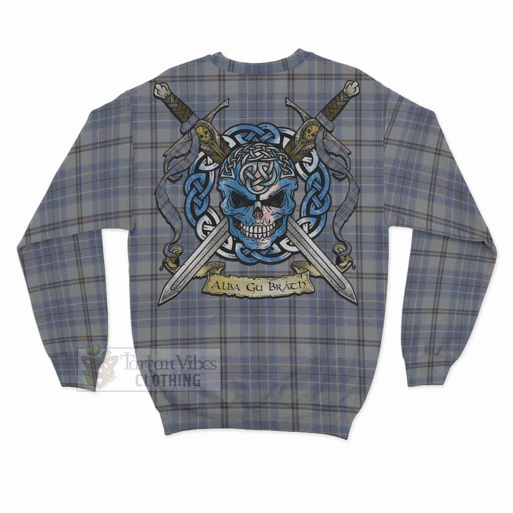 Tartan Vibes Clothing Tweedie Tartan Sweatshirt with Family Crest Celtic Skull Style