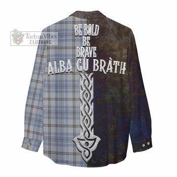 Tweedie Tartan Family Crest Women's Casual Shirt Alba Gu Brath Be Brave Lion Ancient Style