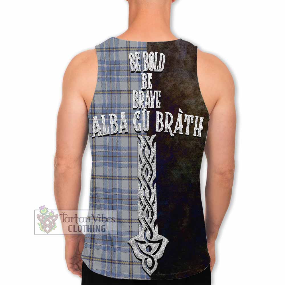 Tartan Vibes Clothing Tweedie Tartan Family Crest Men's Tank Top Alba Gu Brath Be Brave Lion Ancient Style