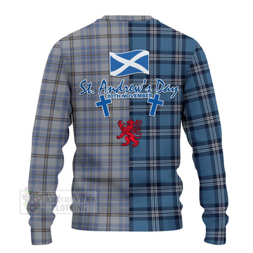 Tartan Vibes Clothing Tweedie Tartan Knitted Sweater Happy St. Andrew's Day Half Tartan Style