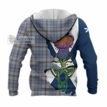 Tartan Vibes Clothing Tweedie Tartan Family Crest Knitted Hoodie Scottish Thistle Celtic Inspired
