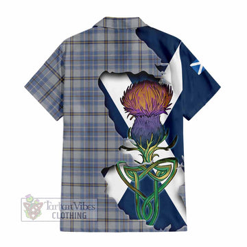 Tartan Vibes Clothing Tweedie Tartan Family Crest Short Sleeve Button Shirt Scottish Thistle Celtic Inspired