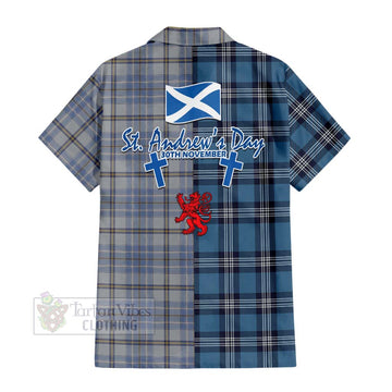 Tweedie Tartan Hawaiian Shirt Happy St. Andrew's Day Half Tartan Style