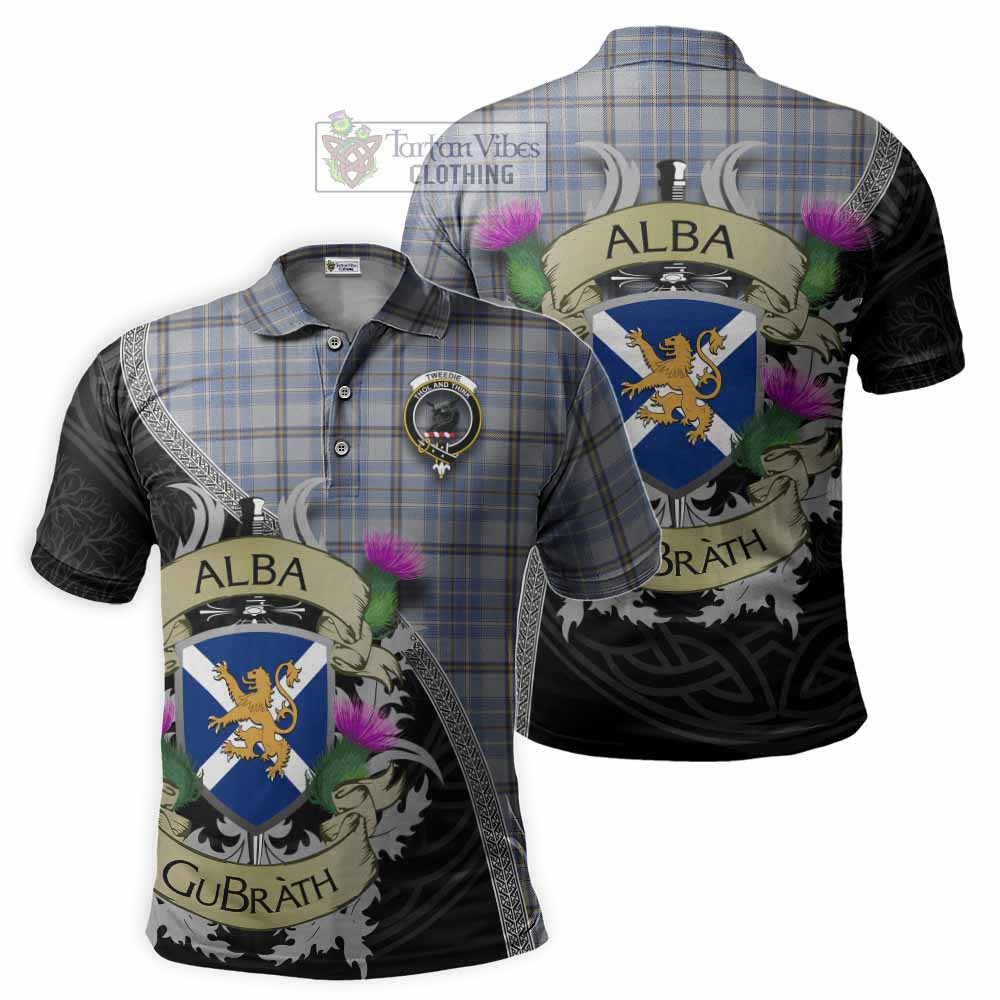 Tartan Vibes Clothing Tweedie Tartan Family Crest Polo Shirt Lion Rampant Royal Thistle Shield Celtic Inspired