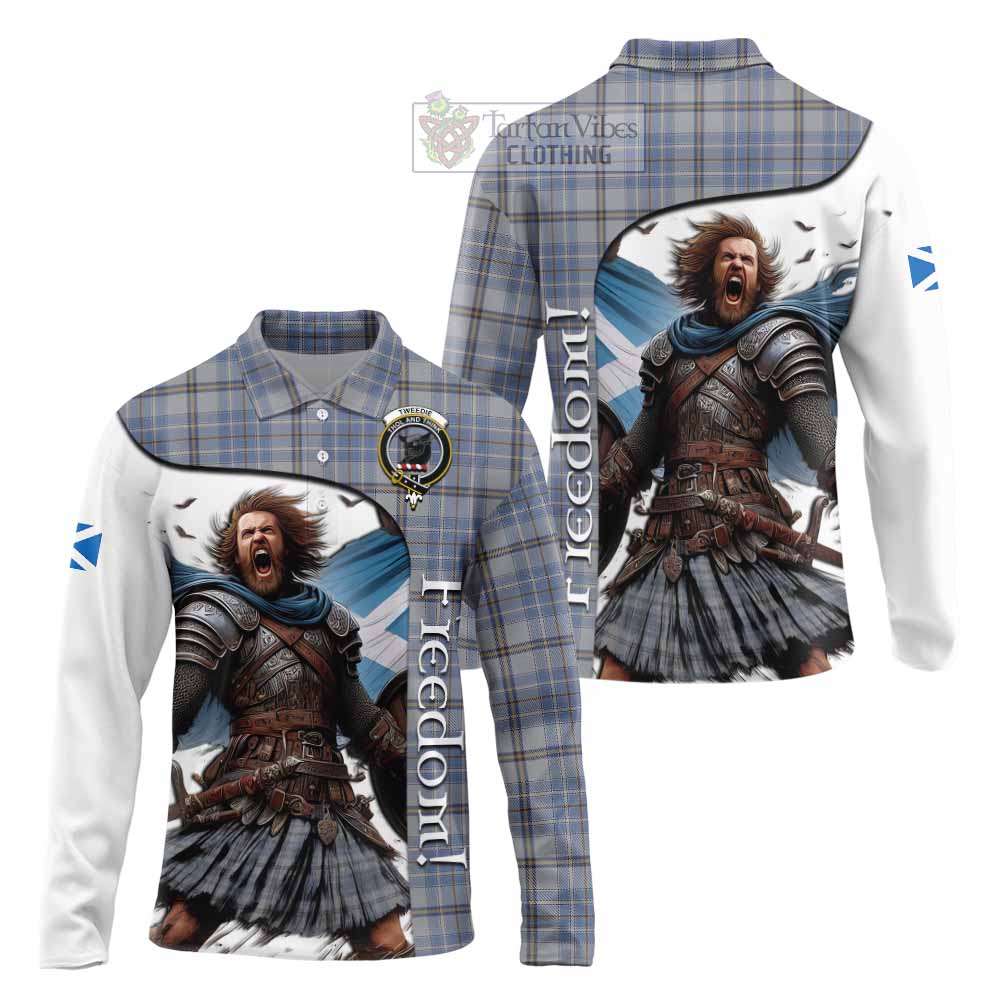 Tartan Vibes Clothing Tweedie Crest Tartan Long Sleeve Polo Shirt Inspired by the Freedom of Scottish Warrior