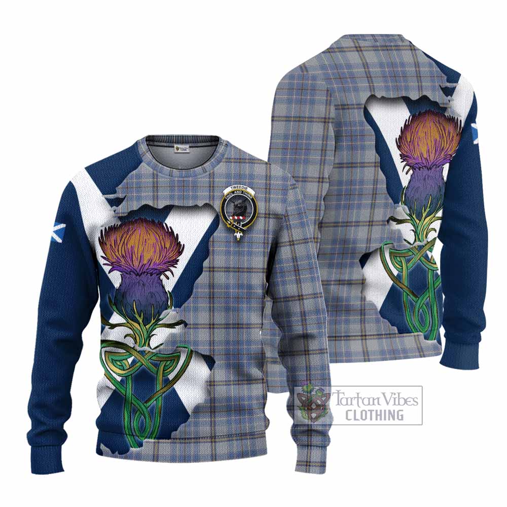 Tartan Vibes Clothing Tweedie Tartan Family Crest Knitted Sweater Scottish Thistle Celtic Inspired