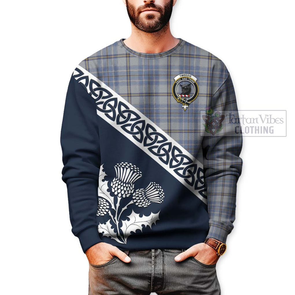 Tartan Vibes Clothing Tweedie Tartan Sweatshirt Featuring Thistle and Scotland Map