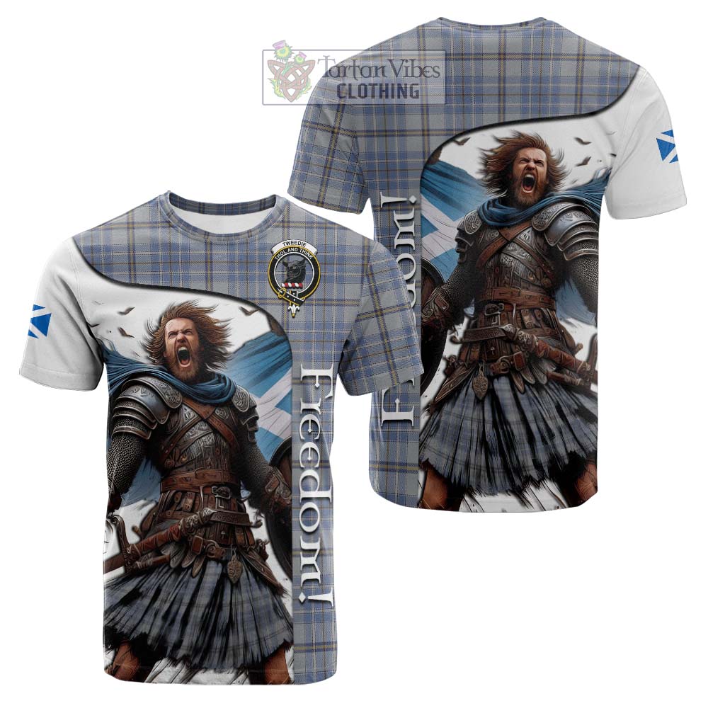 Tartan Vibes Clothing Tweedie Crest Tartan Cotton T-shirt Inspired by the Freedom of Scottish Warrior