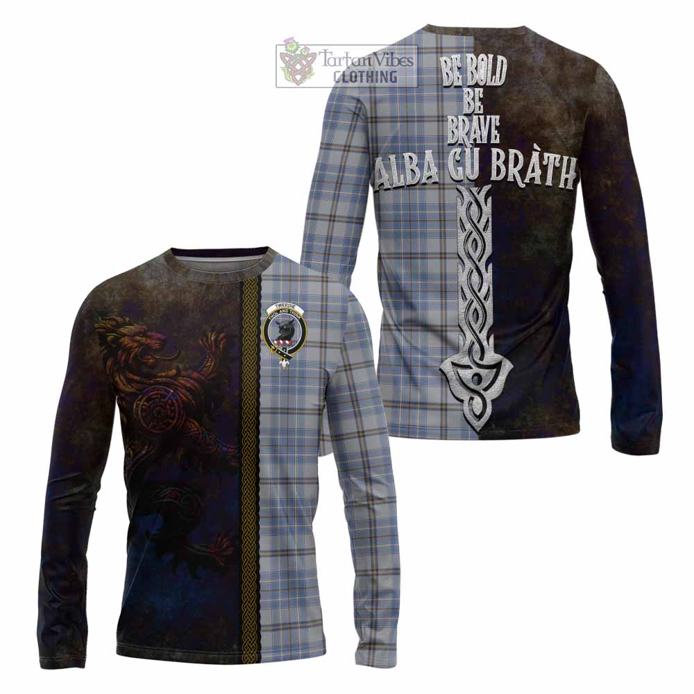 Tartan Vibes Clothing Tweedie Tartan Family Crest Long Sleeve T-Shirt Alba Gu Brath Be Brave Lion Ancient Style