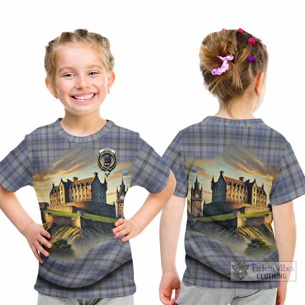 Tartan Vibes Clothing Tweedie Tartan Family Crest Kid T-Shirt with Scottish Ancient Castle Style