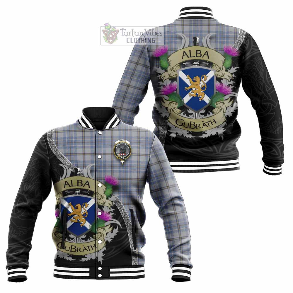 Tartan Vibes Clothing Tweedie Tartan Family Crest Baseball Jacket Lion Rampant Royal Thistle Shield Celtic Inspired
