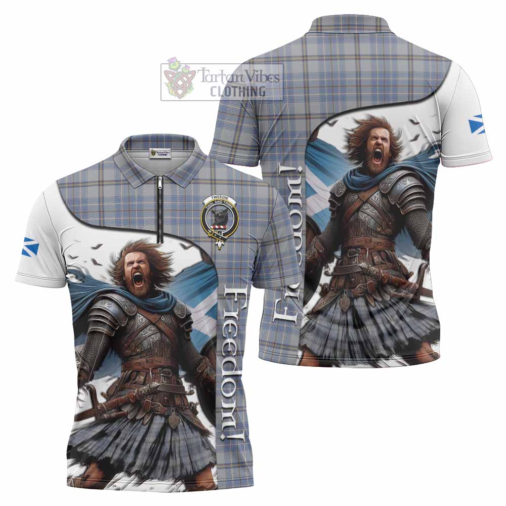 Tartan Vibes Clothing Tweedie Crest Tartan Zipper Polo Shirt Inspired by the Freedom of Scottish Warrior