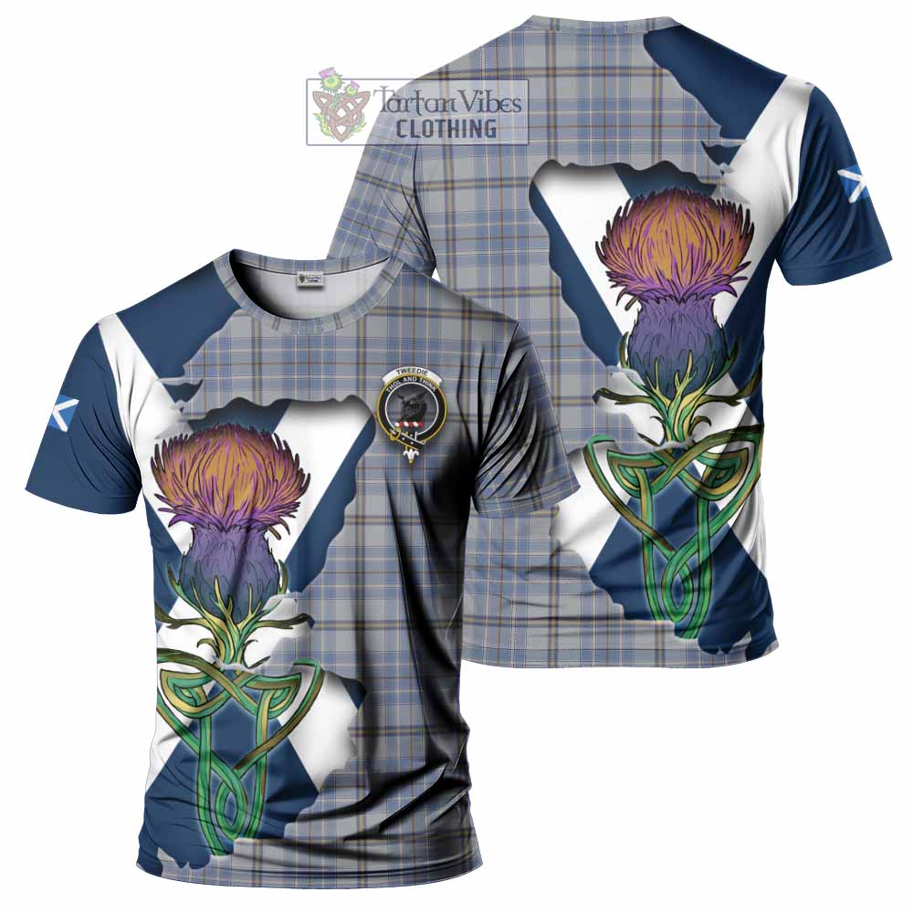 Tartan Vibes Clothing Tweedie Tartan Family Crest T-Shirt Scottish Thistle Celtic Inspired