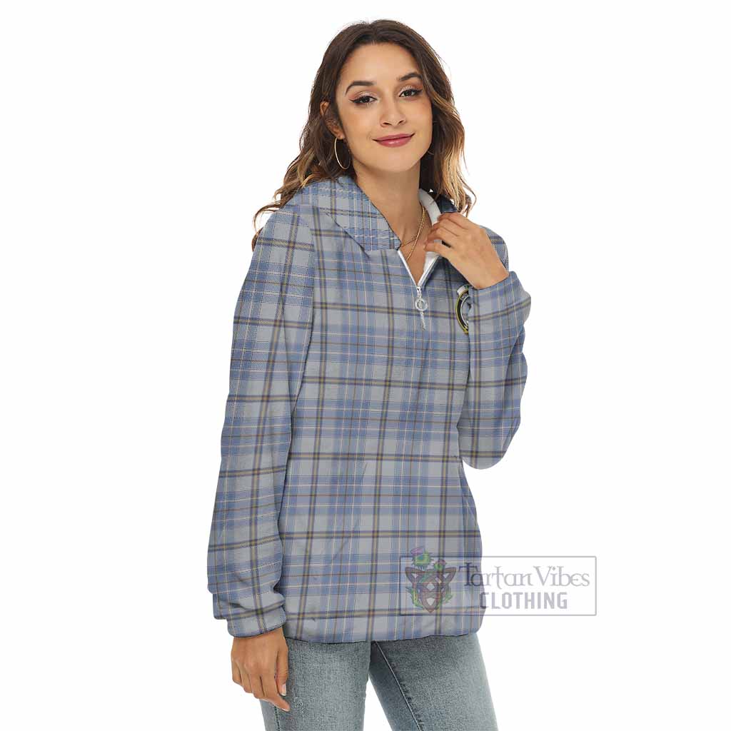 Tartan Vibes Clothing Tweedie Tartan Crest Women's Borg  Half Zip Fleece Hoodie