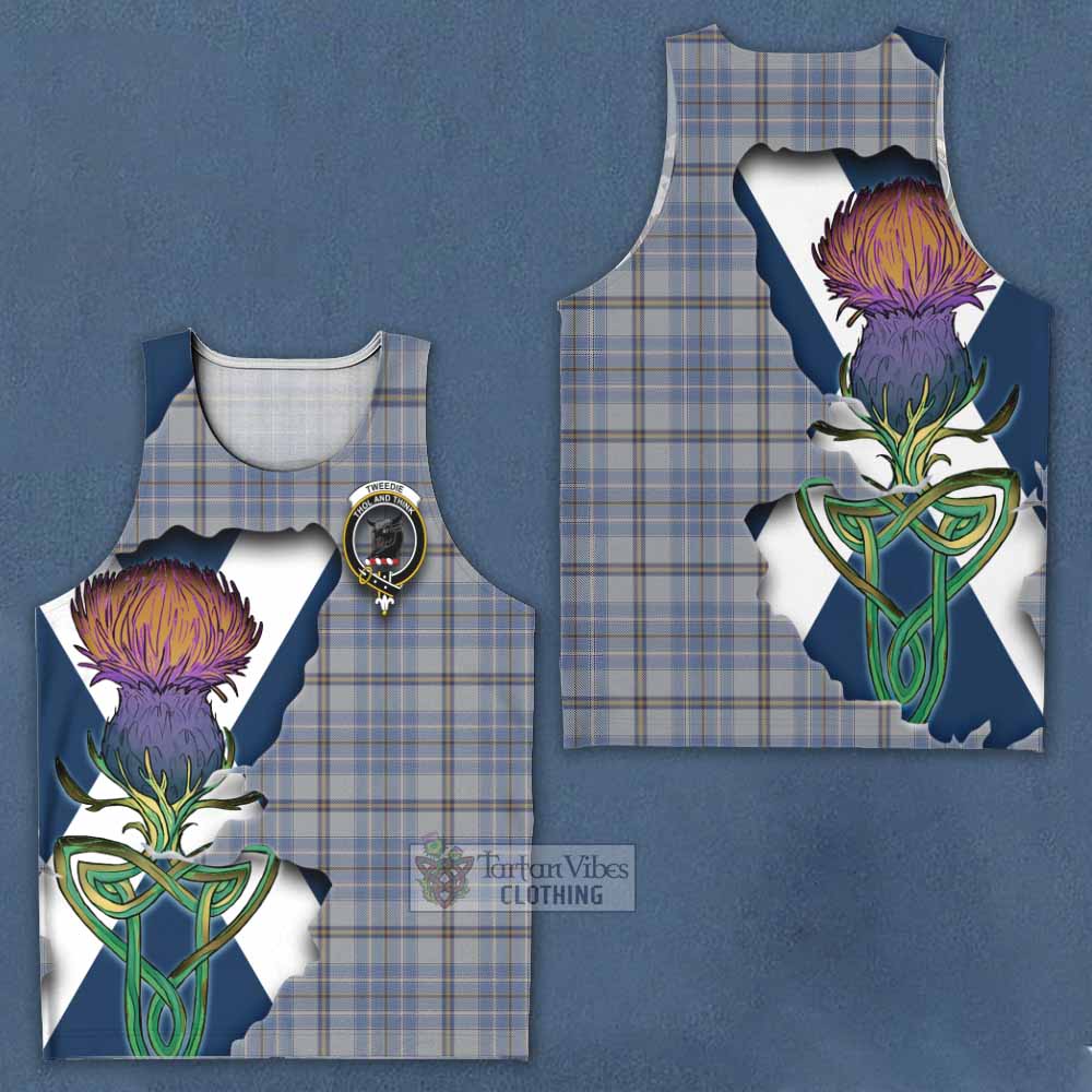 Tartan Vibes Clothing Tweedie Tartan Family Crest Men's Tank Top Scottish Thistle Celtic Inspired