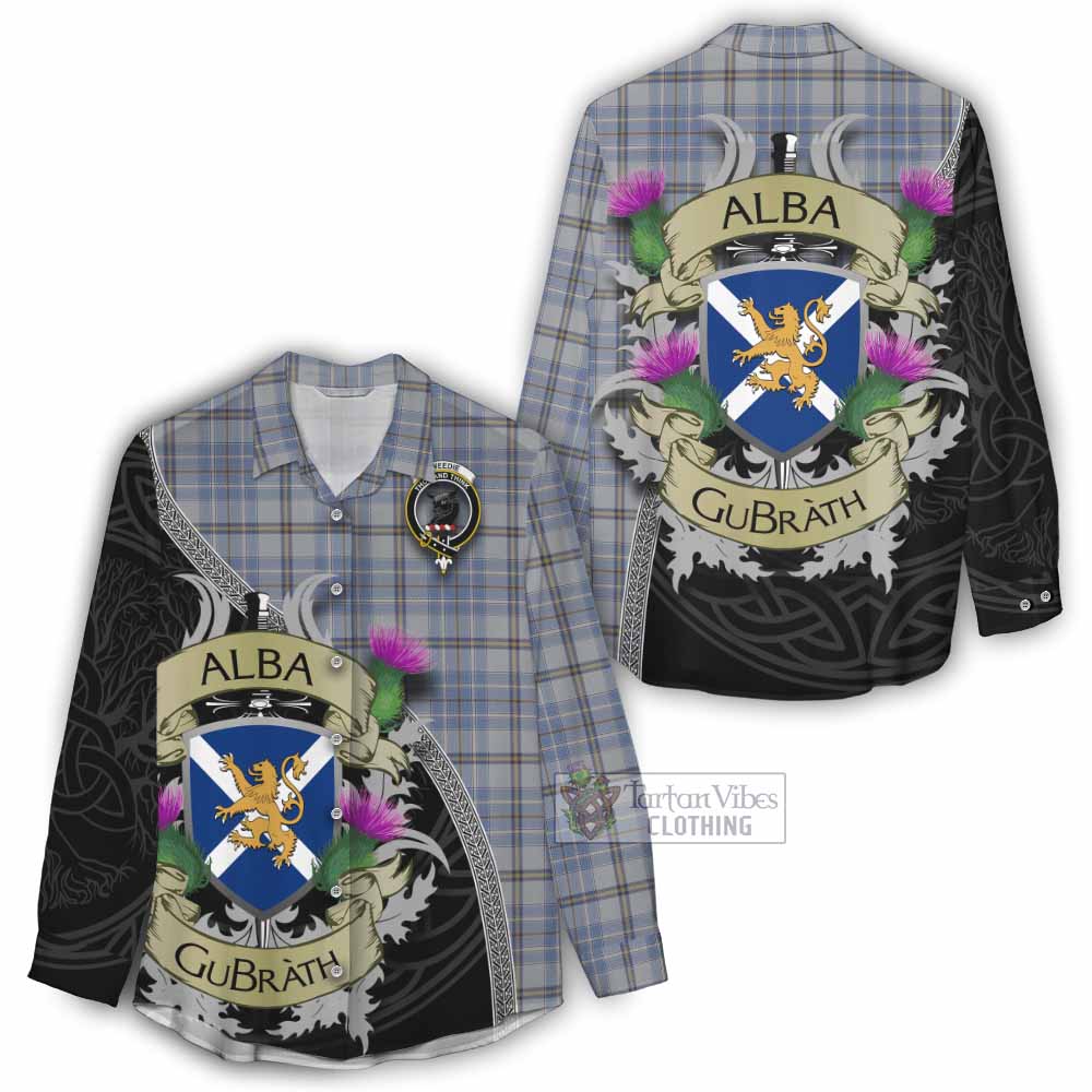 Tartan Vibes Clothing Tweedie Tartan Family Crest Women's Casual Shirt Lion Rampant Royal Thistle Shield Celtic Inspired