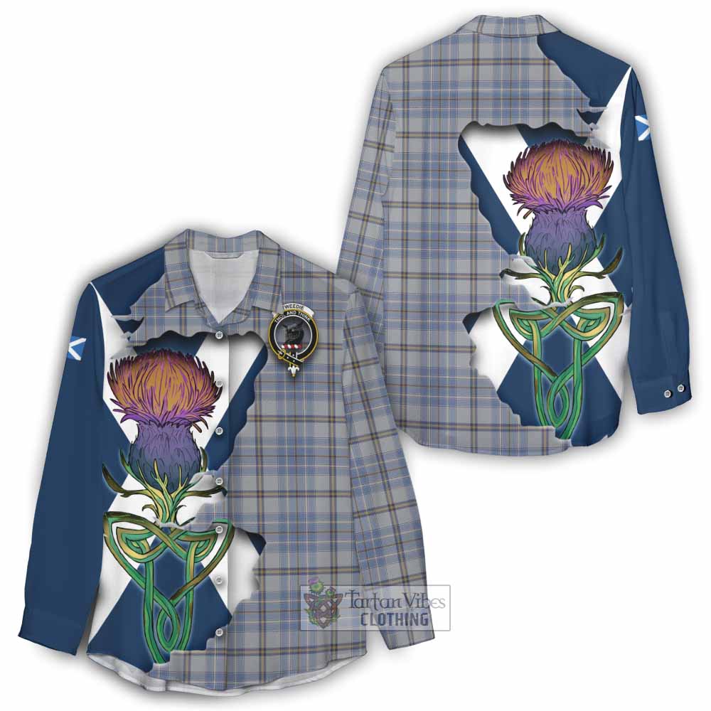 Tartan Vibes Clothing Tweedie Tartan Family Crest Women's Casual Shirt Scottish Thistle Celtic Inspired