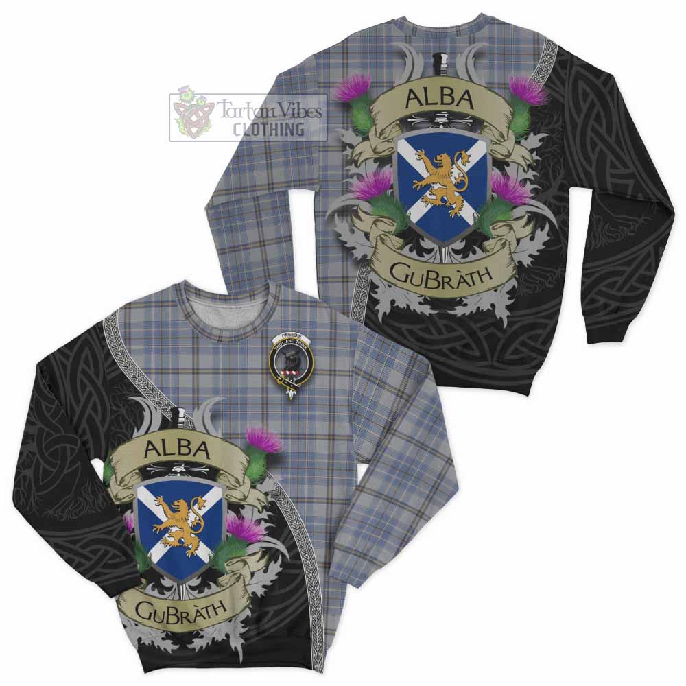 Tartan Vibes Clothing Tweedie Tartan Family Crest Sweatshirt Lion Rampant Royal Thistle Shield Celtic Inspired