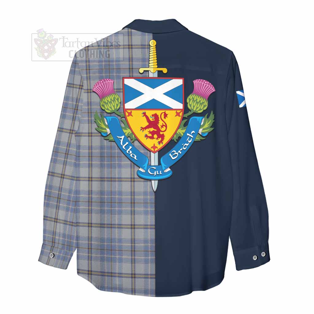 Tartan Vibes Clothing Tweedie Tartan Women's Casual Shirt Alba with Scottish Lion Royal Arm Half Style