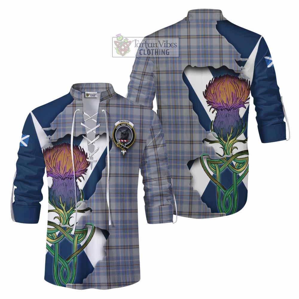Tartan Vibes Clothing Tweedie Tartan Family Crest Ghillie Kilt Shirt Scottish Thistle Celtic Inspired