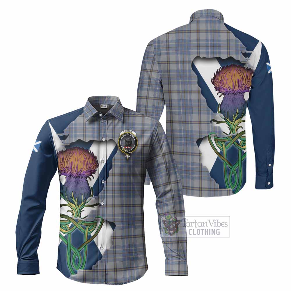 Tartan Vibes Clothing Tweedie Tartan Family Crest Long Sleeve Button Shirt Scottish Thistle Celtic Inspired