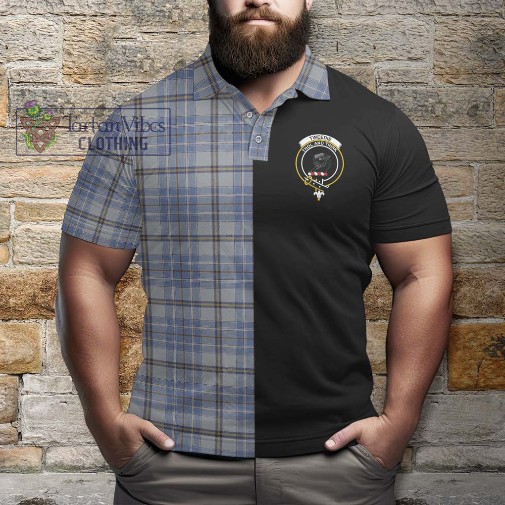 Tweedie Tartan Polo Shirt with Family Crest and Half Of Me Style - Tartanvibesclothing Shop
