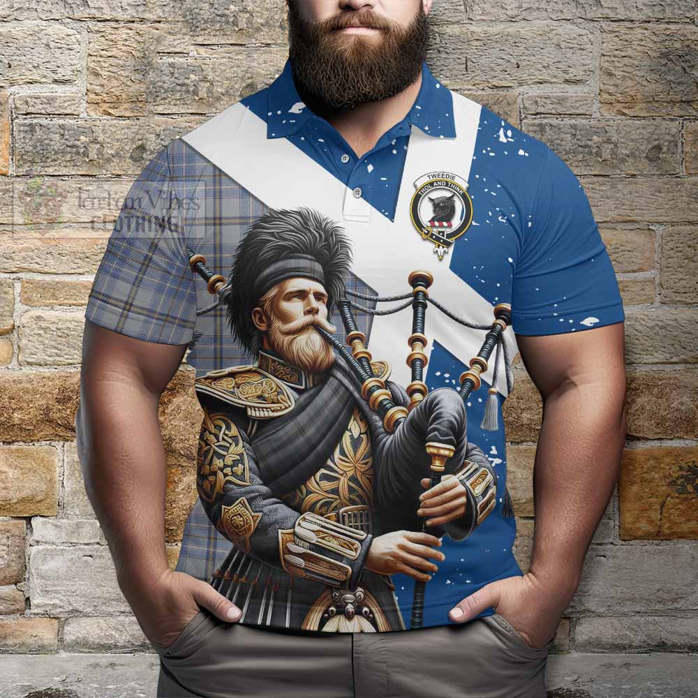 Tartan Vibes Clothing Tweedie Tartan Polo Shirt with Family Crest Scottish Bagpiper Vibes