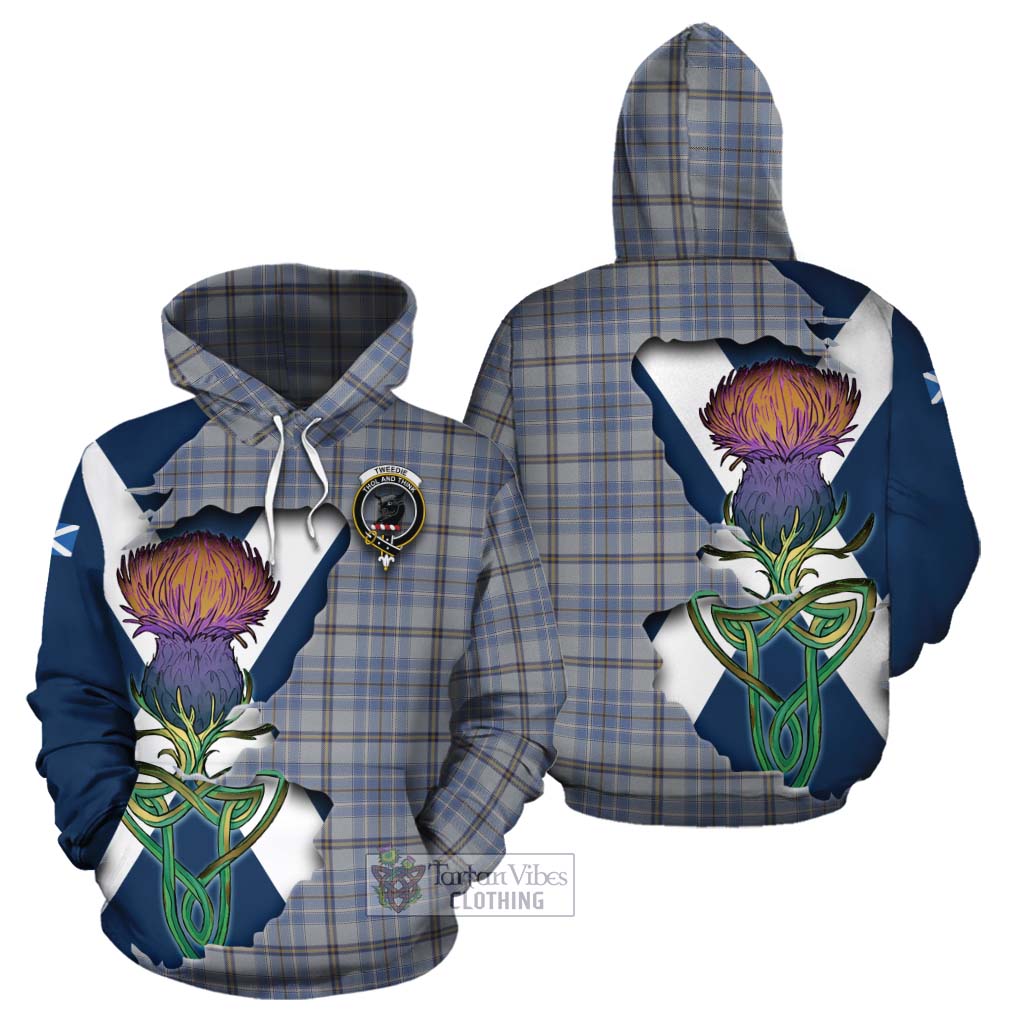 Tartan Vibes Clothing Tweedie Tartan Family Crest Cotton Hoodie Scottish Thistle Celtic Inspired