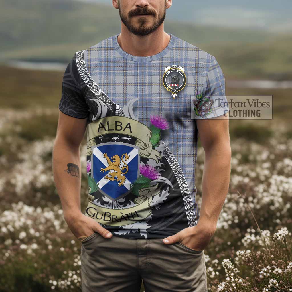 Tartan Vibes Clothing Tweedie Tartan Family Crest T-Shirt Lion Rampant Royal Thistle Shield Celtic Inspired